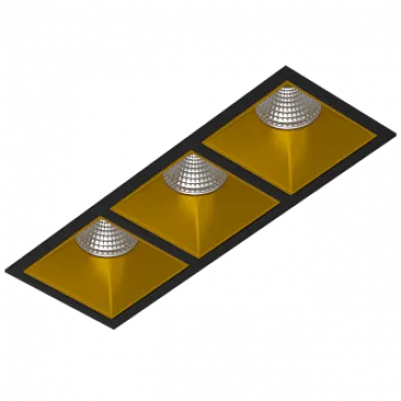 Встраиваемый светодиодный светильник LeDron RISE KIT RISE KIT 3 LED 4000K Black-Gold