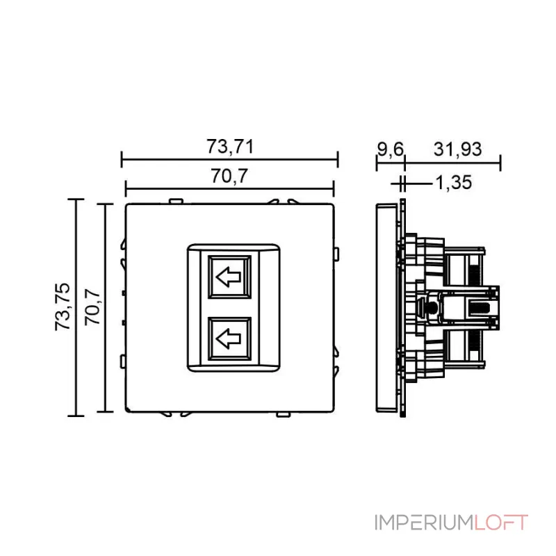 Розетка компьютерная двойная LeDron Dual CAT 6 (DATA) Light Grey