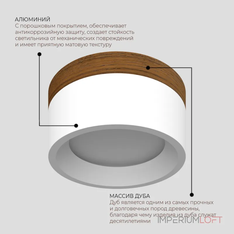 Потолочный светодиодный светильник LeDron SUITABLE LARGE SUITABLE LARGE Wooden Wh
