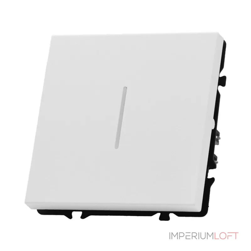 Одноклавишный проходной переключатель с LED-подсветкой LeDron 1 Gang 2 Way LED White