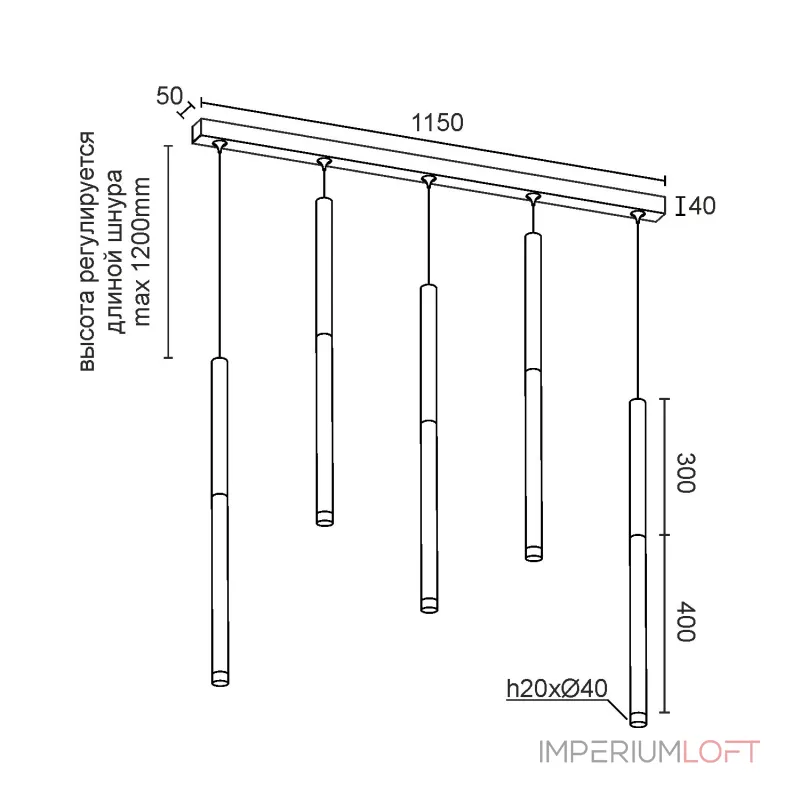 Подвесной светильник LeDron SAGITONY E T40 Wooden E5 T40 Wooden 300 Bl