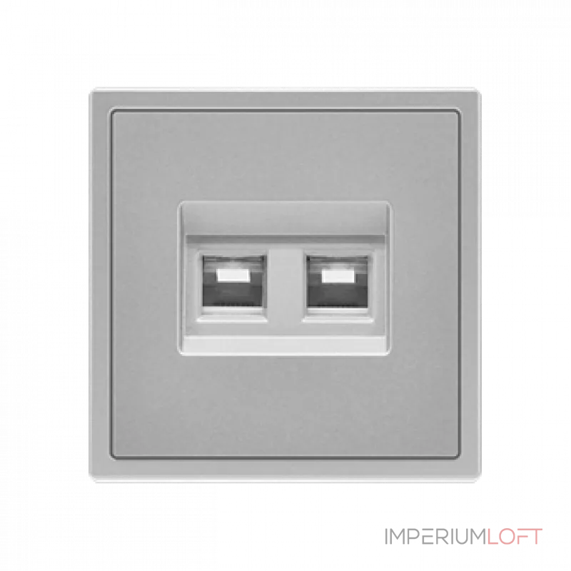 Розетка компьютерная двойная LeDron Dual CAT 6 (DATA) Light Grey