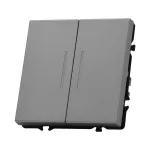 Двухклавишный проходной переключатель с LED-подсветкой LeDron 2 Gang 2 Way LED Light Grey