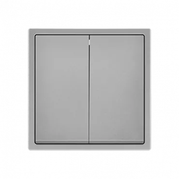 Двухклавишный выключатель FORKEL 2 Gang 1 Way Light Grey