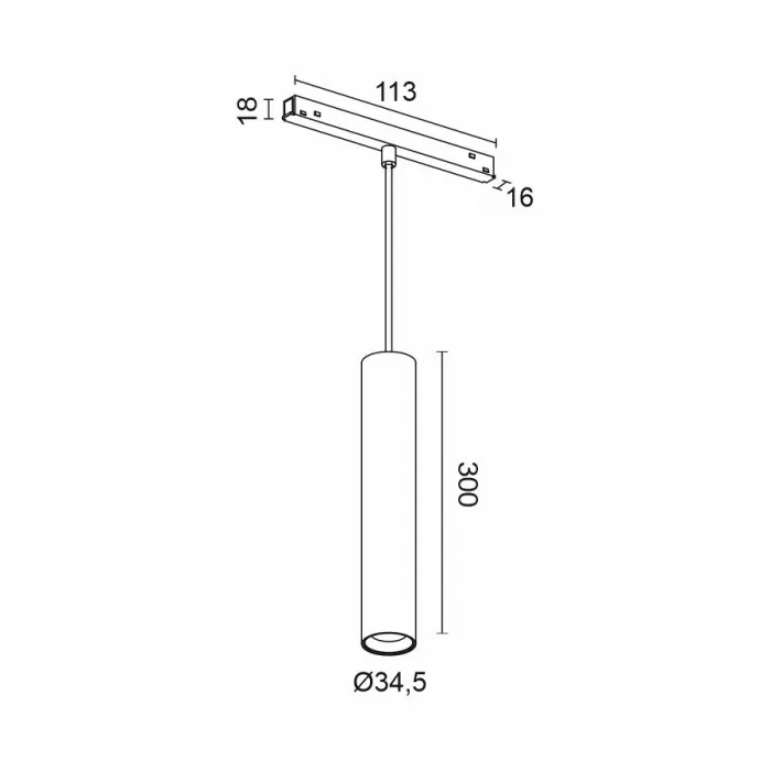 Подвесной светодиодный светильник для магнитной системы LeDron TUBE 2ALGD2210CA-3-10W от ImperiumLoft