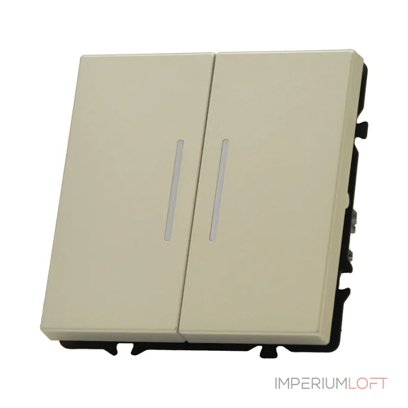 Двухклавишный выключатель с LED-подсветкой LeDron 2 Gang 1 Way LED Cashmere Двухклавишный выключатель с LED-подсветкой LeDron 2 Gang 1 Way LED Cashmere