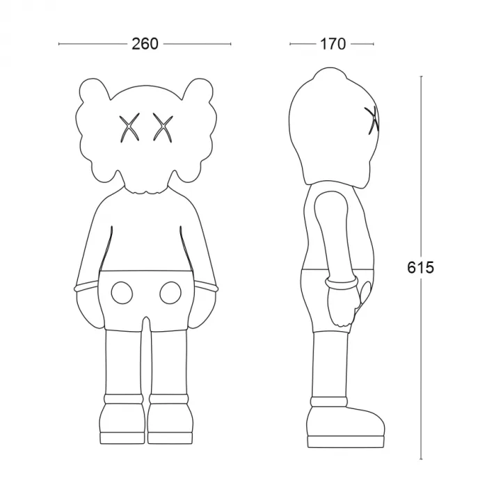 Дизайнерская статуэтка LeDron KAWS Mini 61A grey от ImperiumLoft