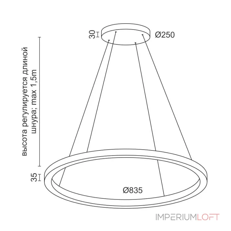 Подвесной светильник LeDron RING LINE RING LINE R800 White 3K Подвесной светильник LeDron RING LINE RING LINE R800 White 3K