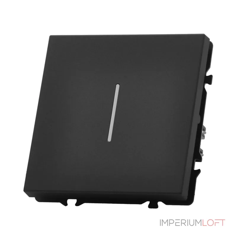 Одноклавишный проходной переключатель с LED-подсветкой LeDron 1 Gang 2 Way LED Black