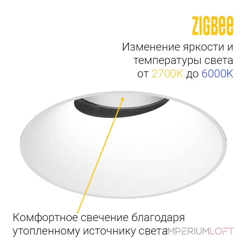 Встраиваемый светодиодный светильник LeDron Starship Frame Starship Frame White 12W Zigbee