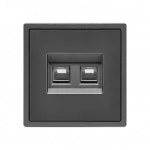 Розетка компьютерная двойная LeDron Dual CAT 6 (DATA) Grey