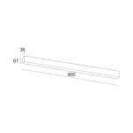 Потолочный светодиодный светильник LeDron LINE GULAR LINE GULAR 860 Black 3K