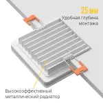 Встраиваемый светодиодный светильник LeDron LIP0906-10W-F3000K