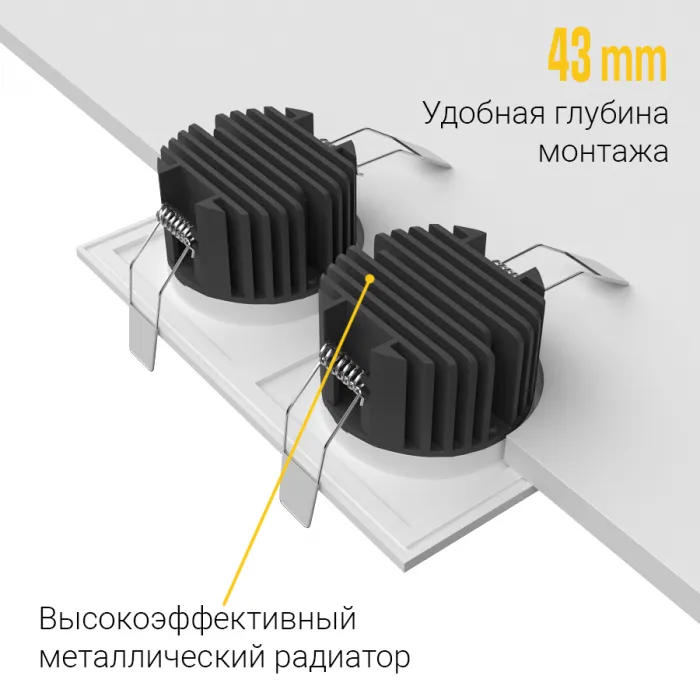 Встраиваемый светодиодный светильник LeDron BRUTAL BRUTAL SQ2 White 4000K от ImperiumLoft