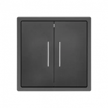 Двухклавишный проходной переключатель с LED-подсветкой FORKEL 2 Gang 2 Way LED Grey Двухклавишный проходной переключатель с LED-подсветкой FORKEL 2 Gang 2 Way LED Grey