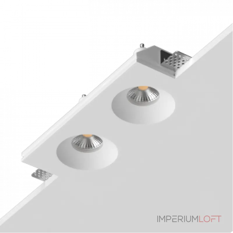 Встраиваемый гипсовый светильник под сменную лампу LeDron LUMI SQ2 107x233 D73