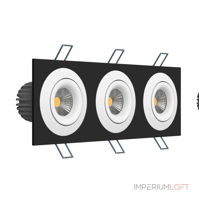 Встраиваемый поворотный светодиодный светильник LeDron LH07SB-R LH07SB-R SQ3 Black-White 30W 3000K DIM TRIAC
