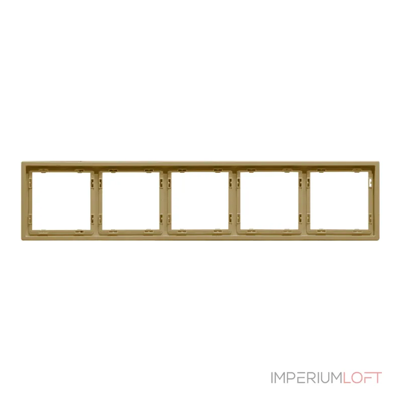 Рамка на 5 постов для розеток и выключателей LeDron 5 Frame PC Gold