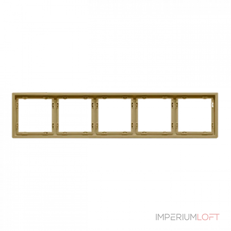 Рамка на 5 постов для розеток и выключателей LeDron 5 Frame PC Gold
