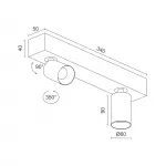 Потолочный поворотный светодиодный светильник LeDron SAGITONY SAGITONY E2 S60 W-Bl