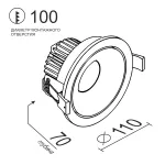 Встраиваемый поворотный светодиодный светильник LeDron MJ1006 MJ1006 Black