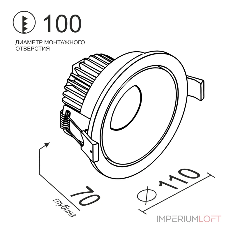 Встраиваемый поворотный светодиодный светильник LeDron MJ1006 MJ1006 Black Встраиваемый поворотный светодиодный светильник LeDron MJ1006 MJ1006 Black