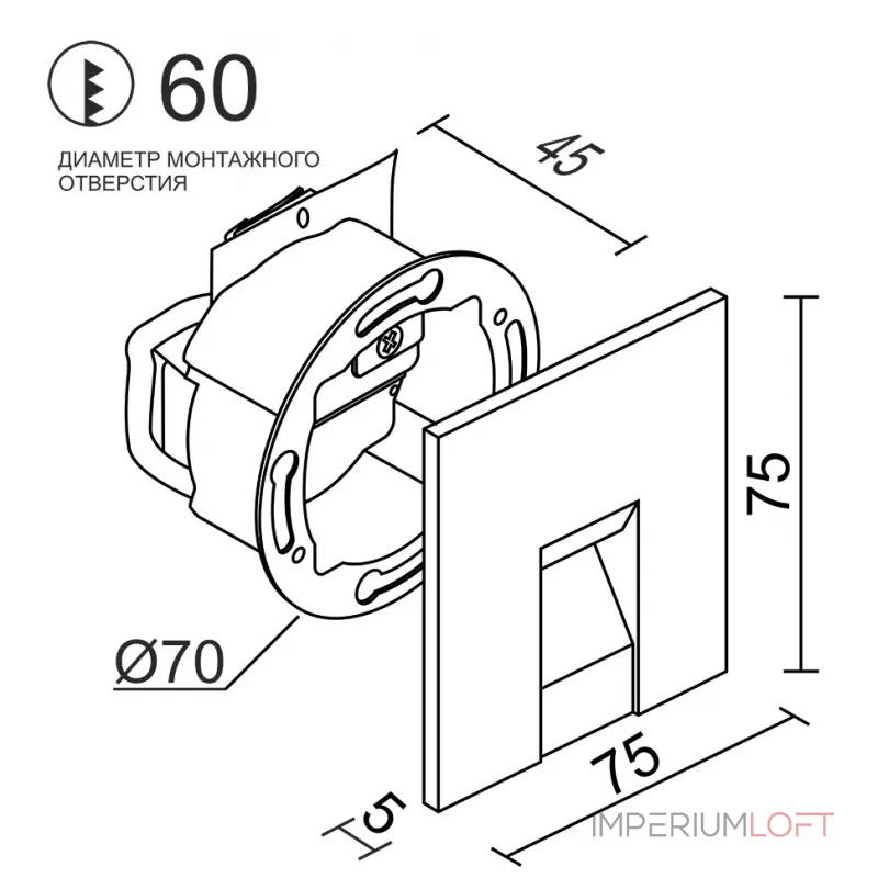 Встраиваемый светодиодный светильник для стен и ступеней LeDron KIT AGILE KIT AGILE SQ Bl от ImperiumLoft
