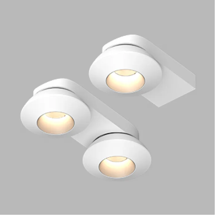 Потолочный поворотный светодиодный светильник LeDron KRIS SLIM KRIS SLIM 2 White-Grey от ImperiumLoft