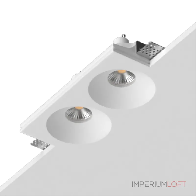 Встраиваемый гипсовый светильник под сменную лампу LeDron LUMI SQ2 116x225 D90