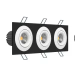 Встраиваемый поворотный светодиодный светильник LeDron LH07SB-R LH07SB-R SQ3 Black-White 30W 4000K DIM TRIAC