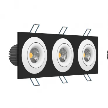 Встраиваемый поворотный светодиодный светильник LeDron LH07SB-R LH07SB-R SQ3 Black-White 30W 4000K DIM TRIAC