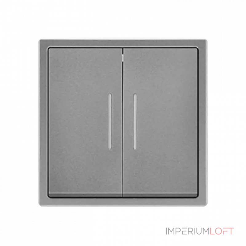 Двухклавишный выключатель с LED-подсветкой LeDron 2 Gang 1 Way LED Light Grey