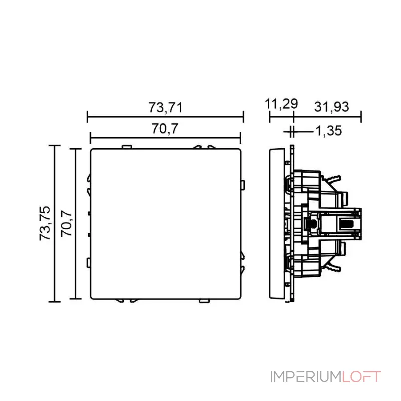 Выключатель одноклавишный звонкового типа LeDron 1G Reset Light Grey от ImperiumLoft Выключатель одноклавишный звонкового типа LeDron 1G Reset Light Grey от ImperiumLoft