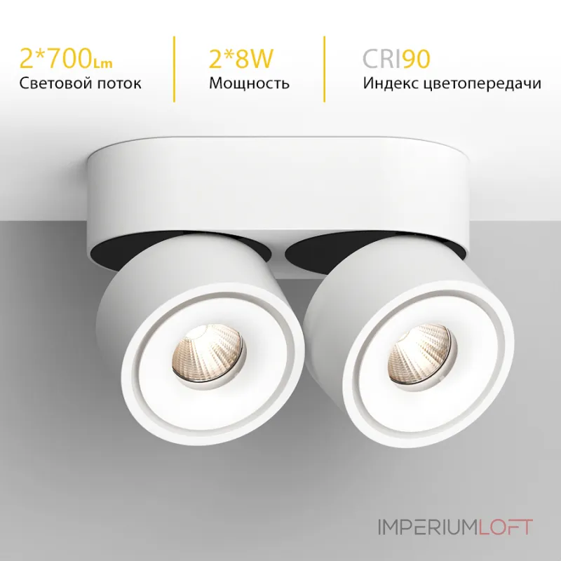 Потолочный поворотный светодиодный светильник LeDron LH8W LH8W 2 White 4000K
