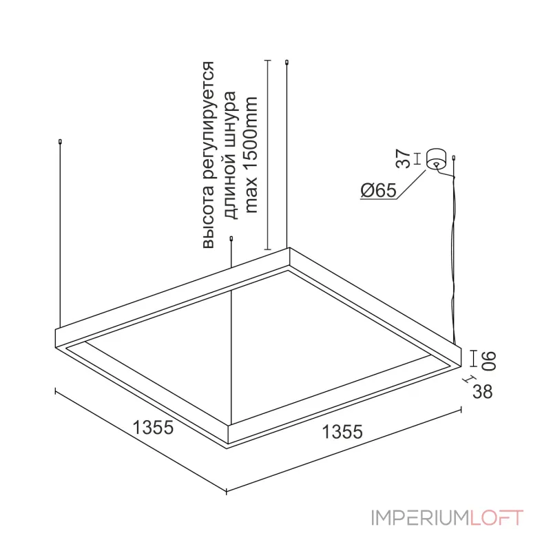 Подвесной светильник LeDron KVADRO HL Wooden KVADRO HL 1355 4K Bl