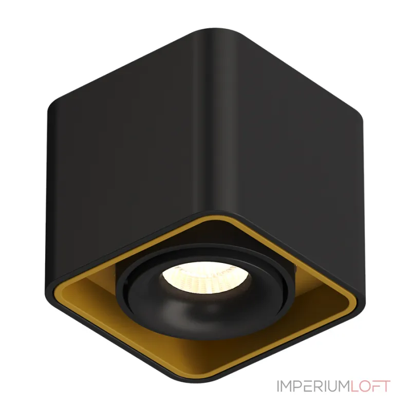 Потолочный поворотный светодиодный светильник LeDron TUBING TUBING Black-Gold