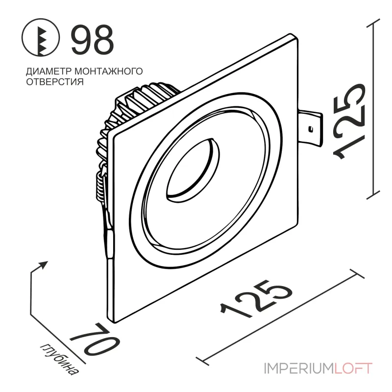 Встраиваемый светодиодный светильник LeDron LH10 LH10 SQ Black-White