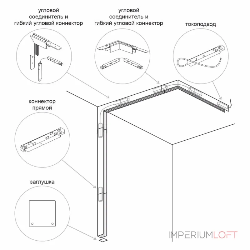 Накладной магнитный трек Ledron АВД-5412 1250 мм Mini White от ImperiumLoft Накладной магнитный трек Ledron АВД-5412 1250 мм Mini White от ImperiumLoft