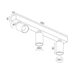 Потолочный поворотный светодиодный светильник LeDron SAGITONY SAGITONY E3 S60 Dim B-Gl