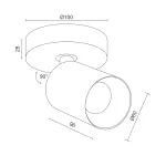 Потолочный поворотный светодиодный светильник LeDron SAGITONY SAGITONY R1 S60 Dim B-Wh от ImperiumLoft