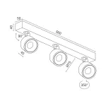 Потолочный поворотный светодиодный светильник LeDron SAGITONY SAGITONY E3 S75 Dim Black