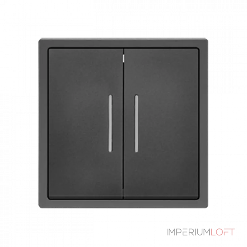 Двухклавишный выключатель с LED-подсветкой LeDron 2 Gang 1 Way LED Grey