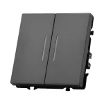 Двухклавишный выключатель с LED-подсветкой LeDron 2 Gang 1 Way LED Grey