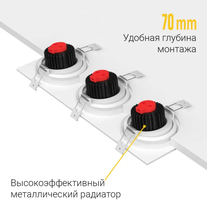 Встраиваемый поворотный светодиодный светильник LeDron MJ1006 MJ1006 SQ3 White от ImperiumLoft