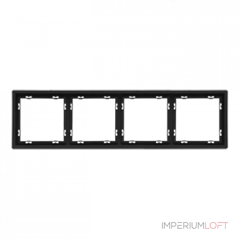 Рамка на 4 поста для розеток и выключателей LeDron 4 Frame PC Black