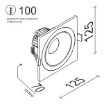 Встраиваемый поворотный светодиодный светильник LeDron MJ1006 MJ1006 SQ White-Black 4000K