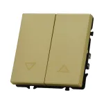 Двухклавишный жалюзийный выключатель LeDron 2 Gang Curtain Switch Gold от ImperiumLoft