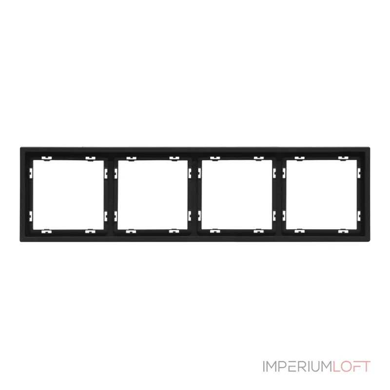 Рамка на 4 поста для розеток и выключателей LeDron 4 Frame PC Black