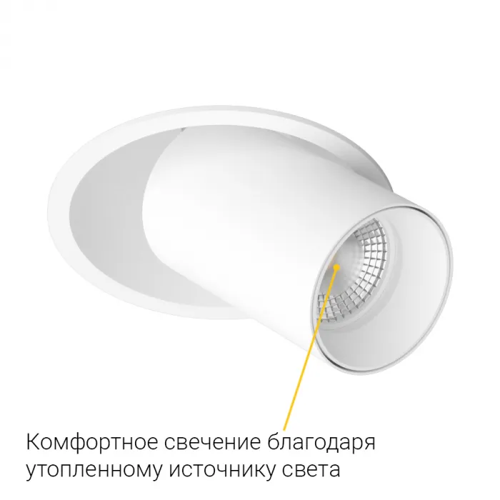 Встраиваемый поворотный светильник под сменную лампу LeDron MJ-1130 White от ImperiumLoft