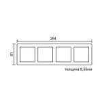 Рамка на 4 поста для розеток и выключателей LeDron 4 Frame PC Cashmere